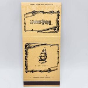 Vintage Matchbook Windjammer Dining Dancing Restaurant Cincinnati Ohio